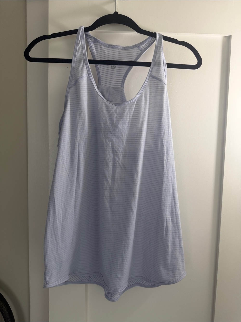 lululemon athletica Pale Blue Striped Racerback Tank